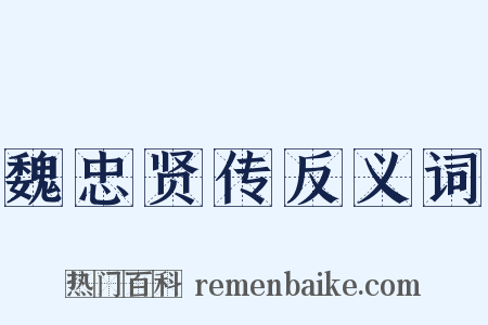 魏忠贤传反义词是什么意思的图片